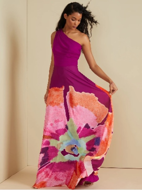 AMUR Dresses & Skirts - AMUR floral one shoulder gown size 4